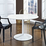 Kira Round Wood Dining Table in White
