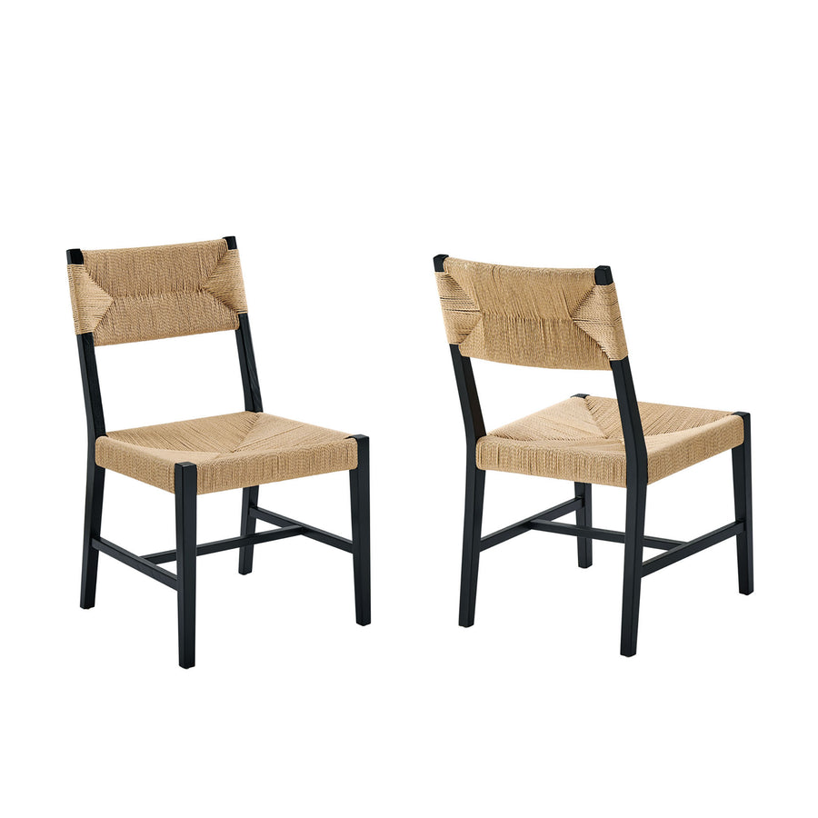Diablo Wood Dining Chair Set of 2 in Black Natural