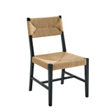Diablo Wood Dining Chair Set of 2 in Black Natural