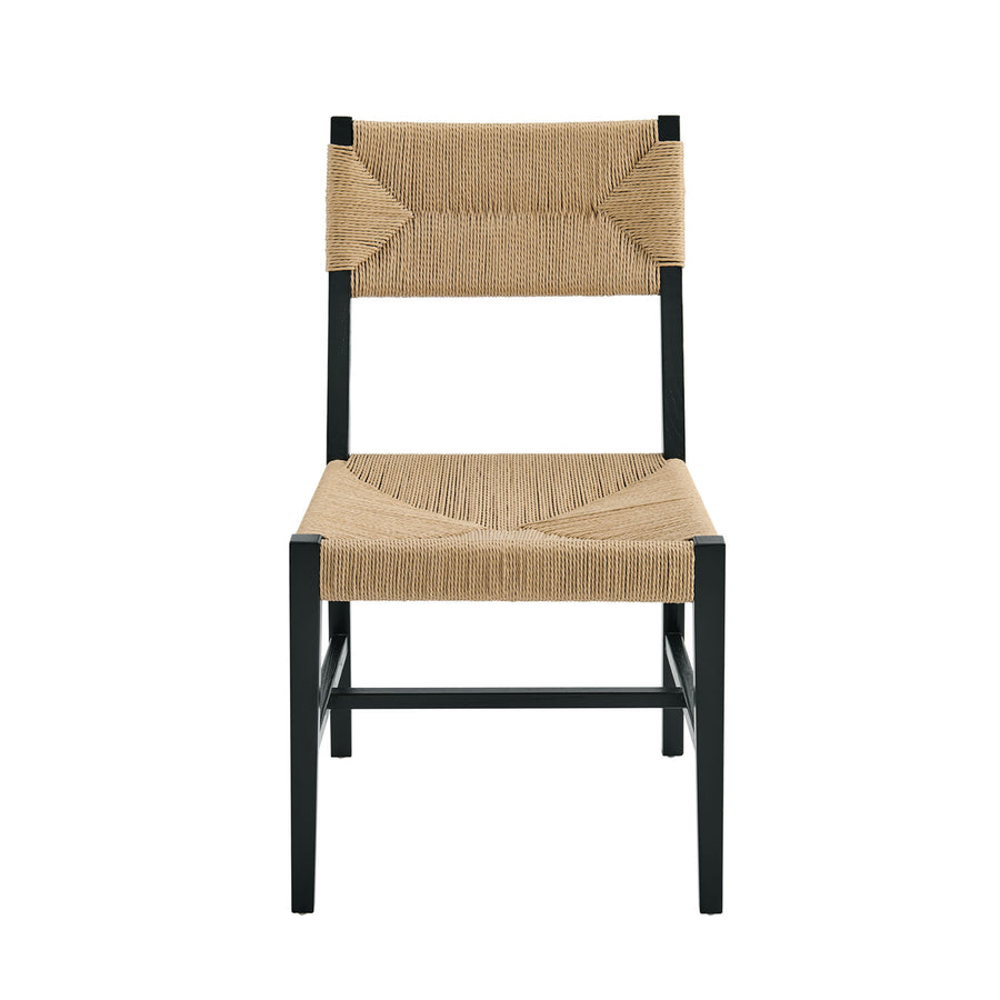 Diablo Wood Dining Chair Set of 2 in Black Natural