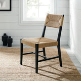 Diablo Wood Dining Chair Set of 2 in Black Natural