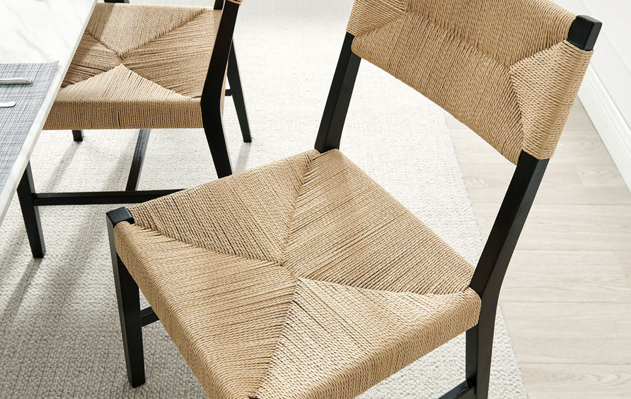 Diablo Wood Dining Chair Set of 2 in Black Natural
