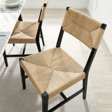 Diablo Wood Dining Chair Set of 2 in Black Natural