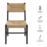 Diablo Wood Dining Chair Set of 2 in Black Natural