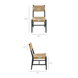 Diablo Wood Dining Chair Set of 2 in Black Natural