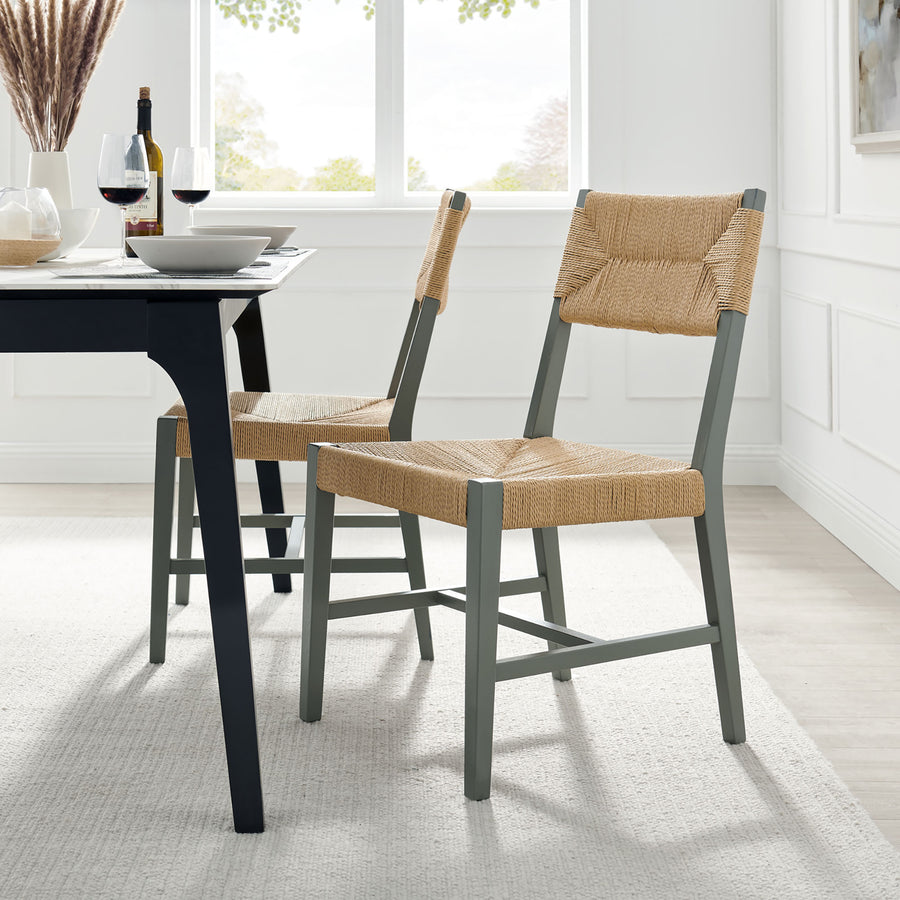 Diablo Wood Dining Chair Set of 2 in Light Gray Natural