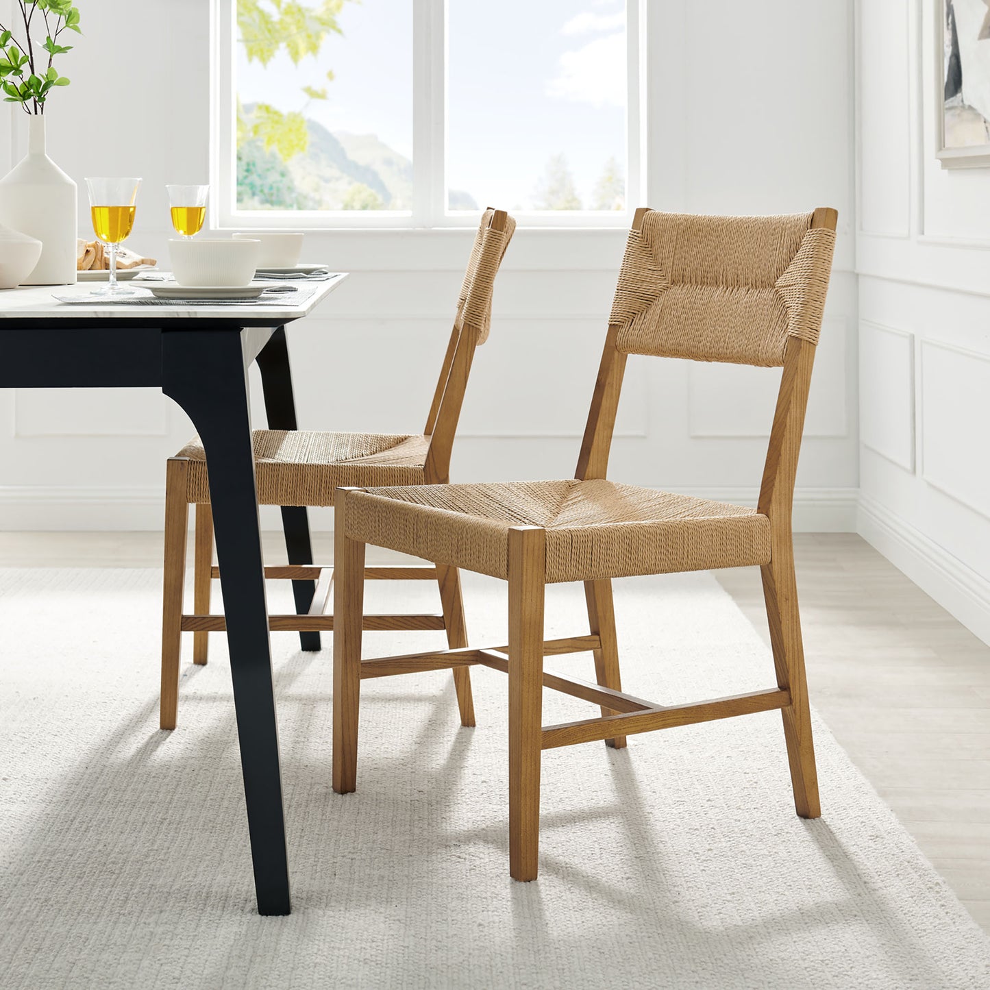 Diablo Wood Dining Chair Set of 2 in Natural Natural