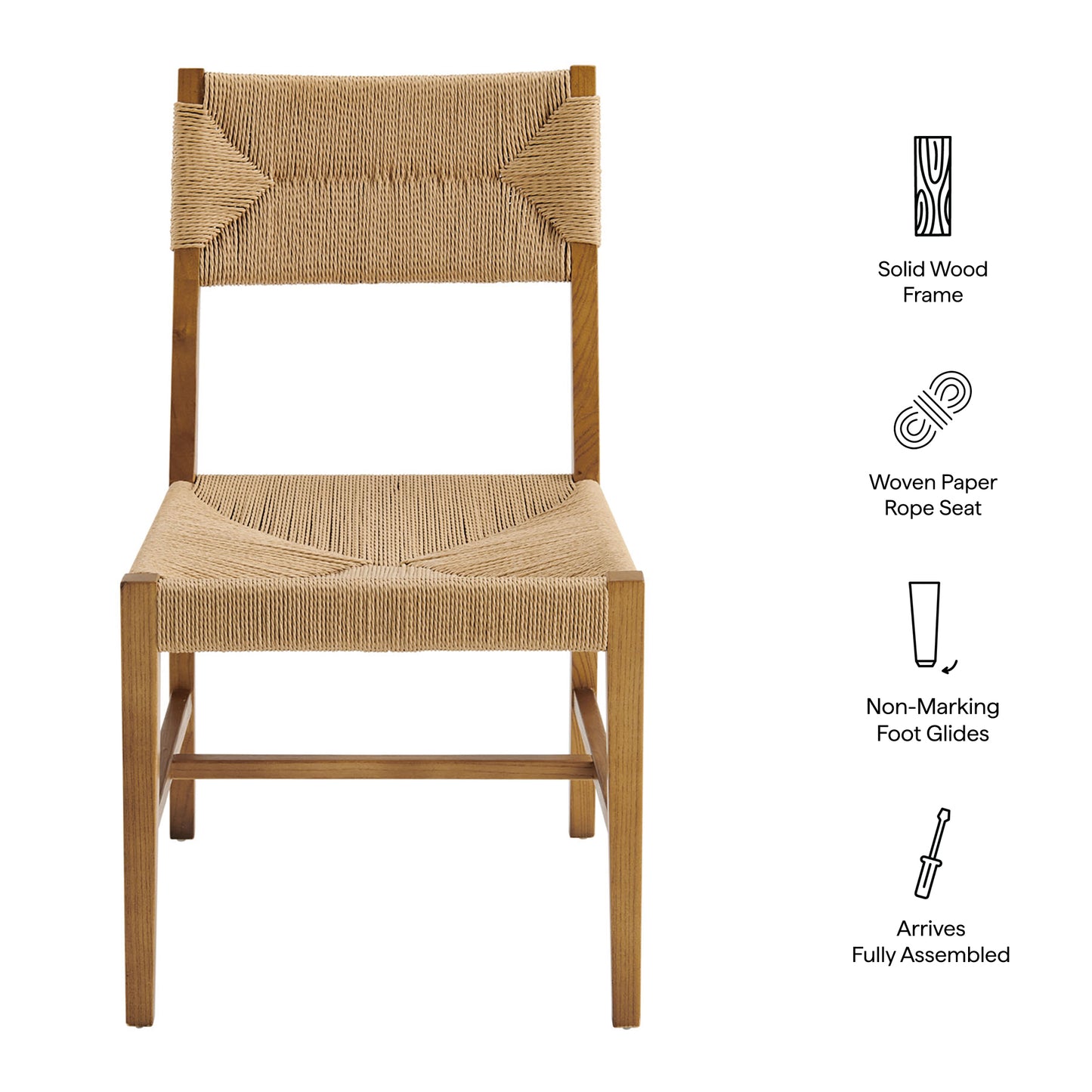 Diablo Wood Dining Chair Set of 2 in Natural Natural