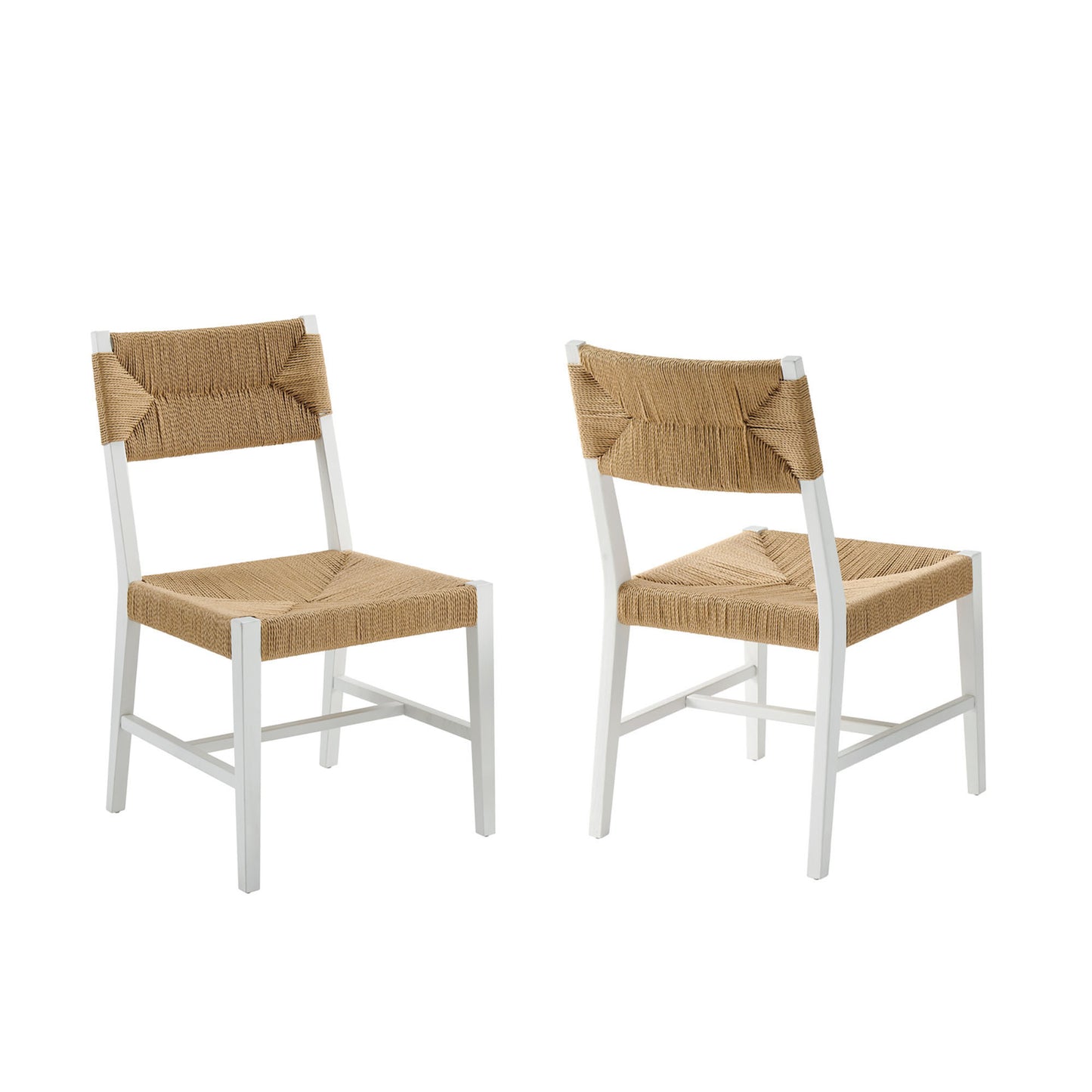 Diablo Wood Dining Chair Set of 2 in White Natural