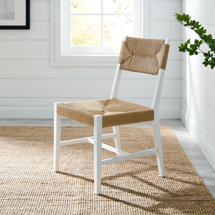 Diablo Wood Dining Chair Set of 2 in White Natural