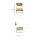 Diablo Wood Dining Chair Set of 2 in White Natural