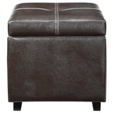 Kerteminde Upholstered Vinyl Ottoman in Espresso