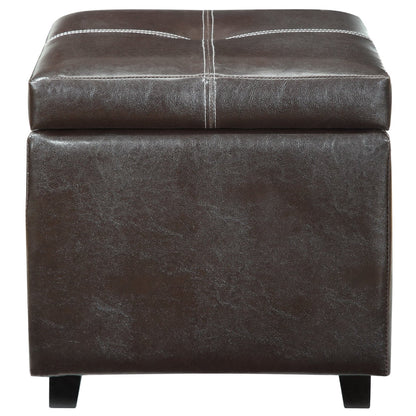 Treasure Upholstered Vinyl Ottoman by Furniture For America