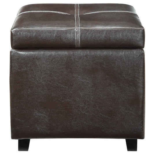 Treasure Upholstered Vinyl Ottoman by Furniture For America