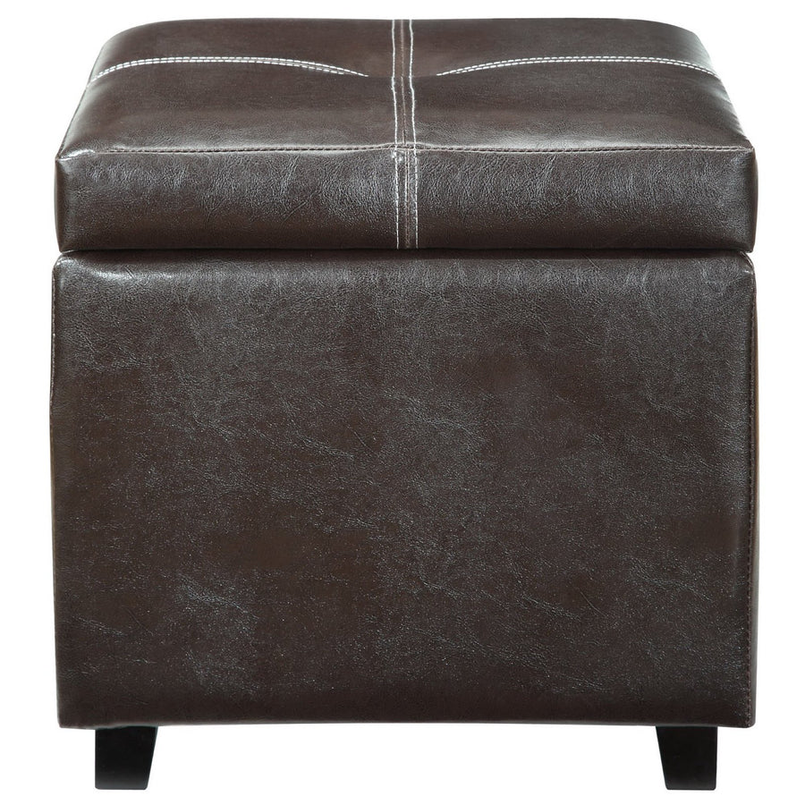 Kerteminde Upholstered Vinyl Ottoman in Espresso