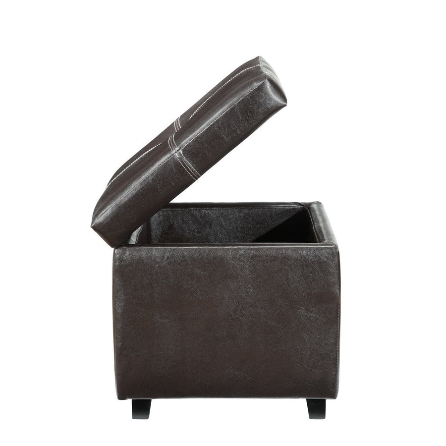 Kerteminde Upholstered Vinyl Ottoman in Espresso