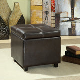 Kerteminde Upholstered Vinyl Ottoman in Espresso