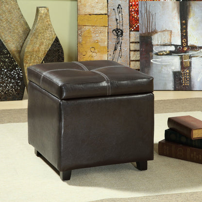 Treasure Upholstered Vinyl Ottoman by Furniture For America