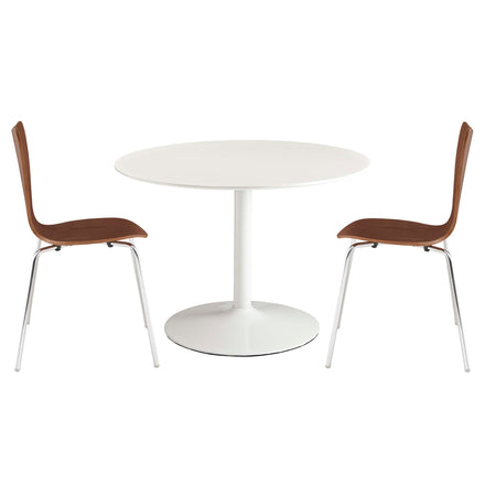 Revolve 3 Piece Dining Set in White Walnut
