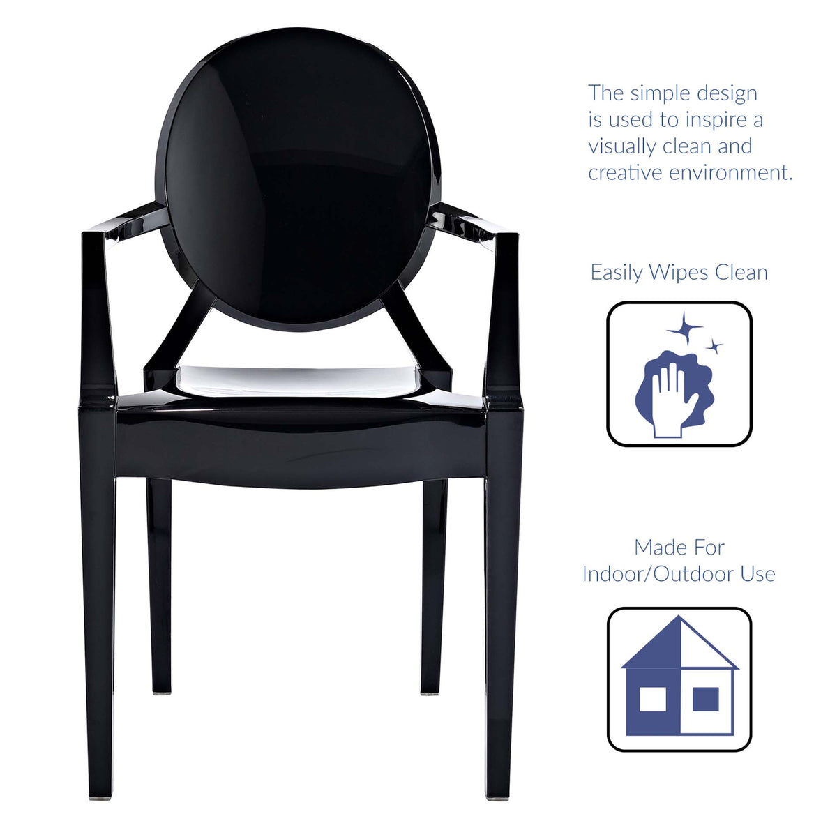 Casper Dining Armchairs Set of 2 in Black