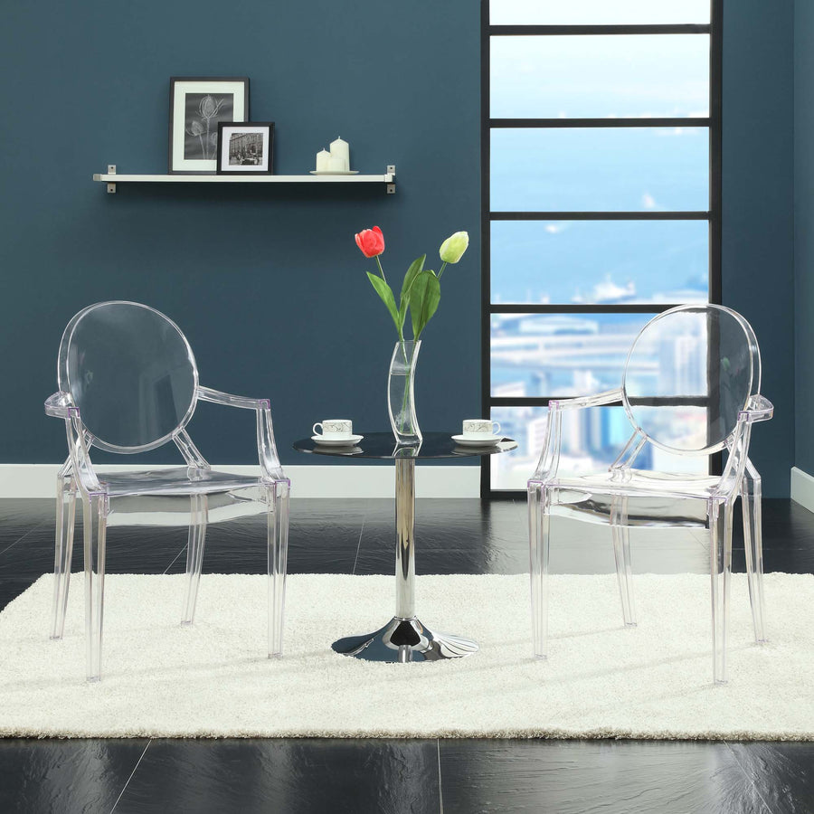 Thistle Dining Armchairs Set of 2 in Clear