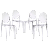 Thistle Dining Chairs Set of 4 in Clear