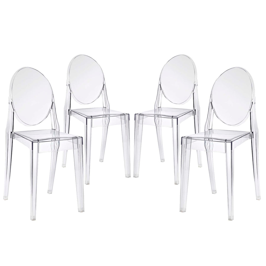 Thistle Dining Chairs Set of 4 in Clear