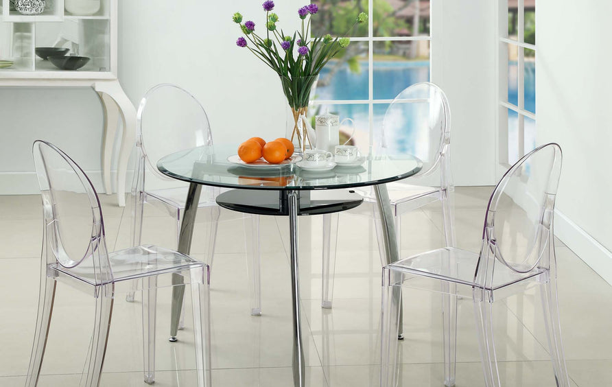 Thistle Dining Chairs Set of 4 in Clear