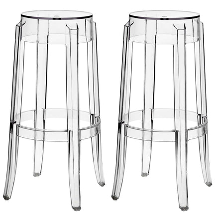 Casper Bar Stool Backless Set of 2 in Clear