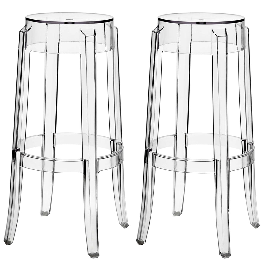 Thistle Bar Stool Backless Set of 2 in Clear