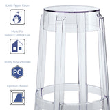 Thistle Bar Stool Backless Set of 2 in Clear