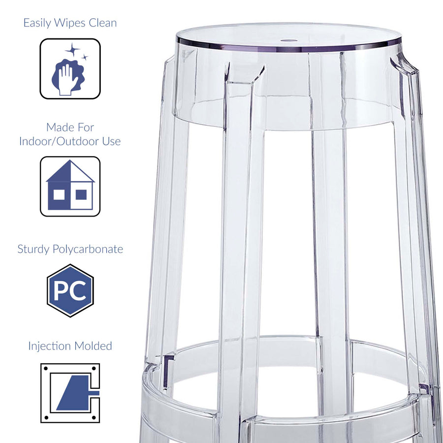 Thistle Bar Stool Backless Set of 2 in Clear