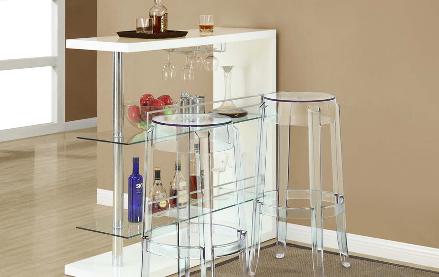 Thistle Bar Stool Backless Set of 2 in Clear
