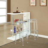 Thistle Bar Stool Backless Set of 2 in Clear