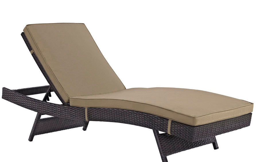Loen Outdoor Patio Chaise in Espresso Mocha