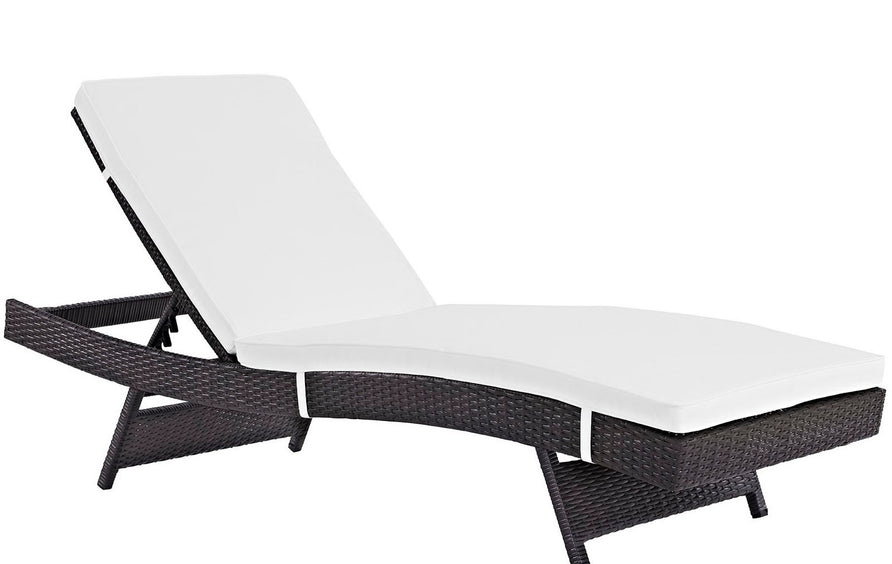 Loen Outdoor Patio Chaise in Espresso White