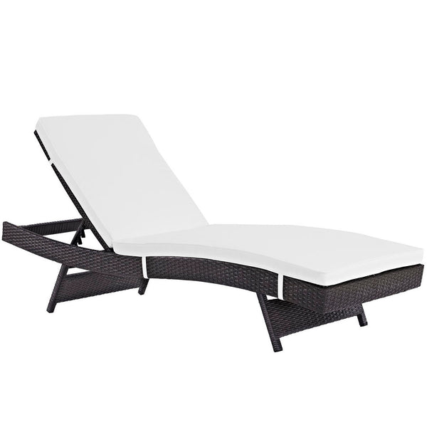 Loen Outdoor Patio Chaise in Espresso White