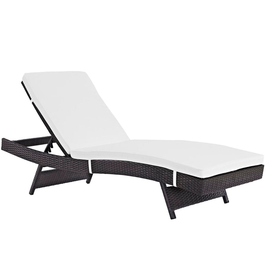 Loen Outdoor Patio Chaise in Espresso White