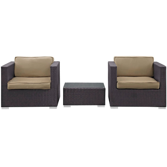 Burrow 3 Piece Outdoor Patio Sofa Set by Furniture For America