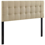 Cleo Upholstered Fabric Queen Headboard in Beige