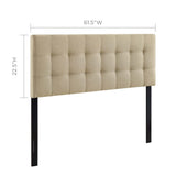 Cleo Upholstered Fabric Queen Headboard in Beige