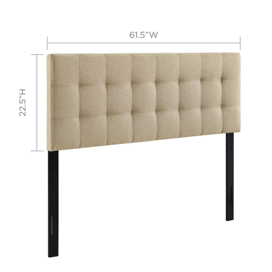 Cleo Upholstered Fabric Queen Headboard in Beige