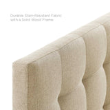 Cleo Upholstered Fabric Queen Headboard in Beige