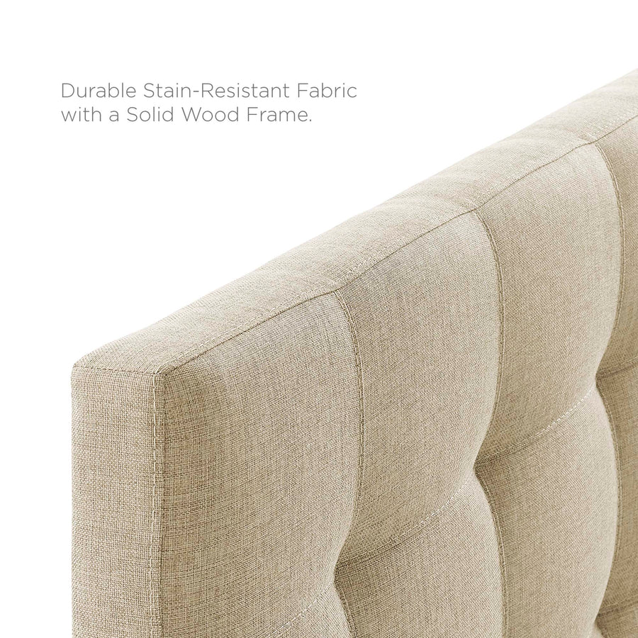 Cleo Upholstered Fabric Queen Headboard in Beige