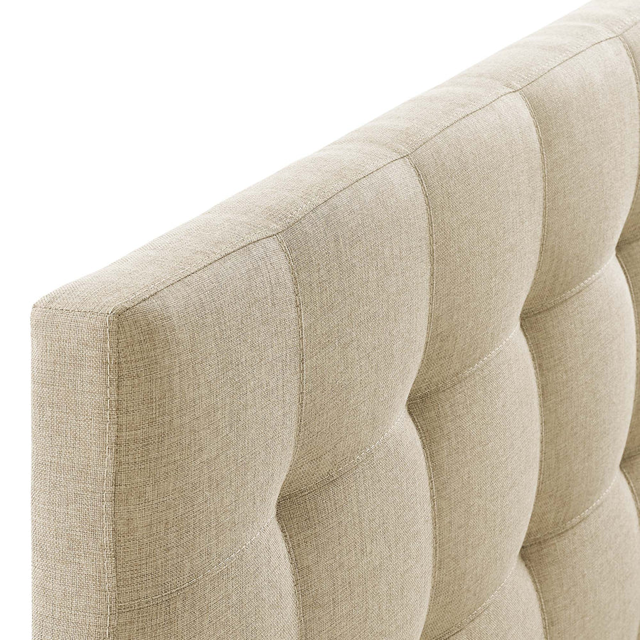 Cleo Upholstered Fabric Queen Headboard in Beige