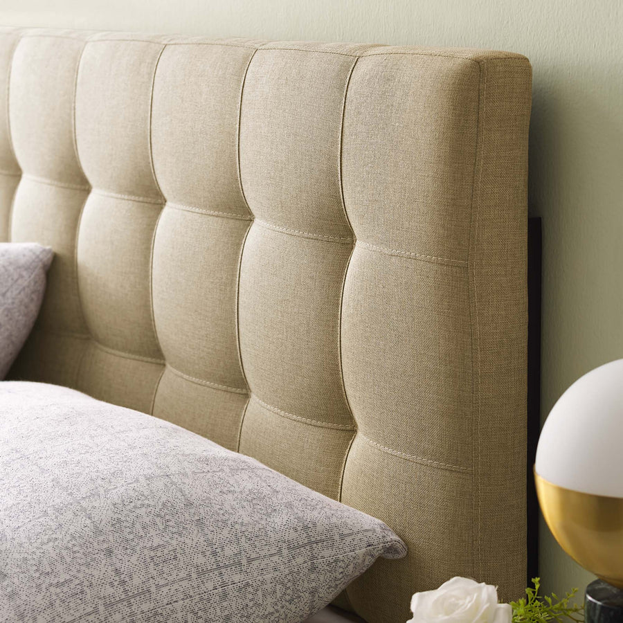 Cleo Upholstered Fabric Queen Headboard in Beige