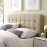 Cleo Upholstered Fabric Queen Headboard in Beige