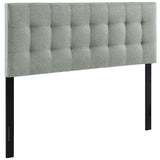 Cleo Upholstered Fabric Queen Headboard in Gray