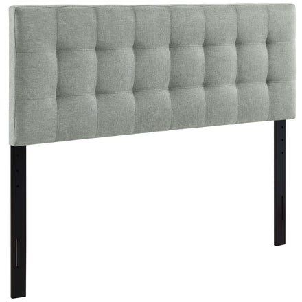 Lily Upholstered Fabric Queen Headboard in Gray