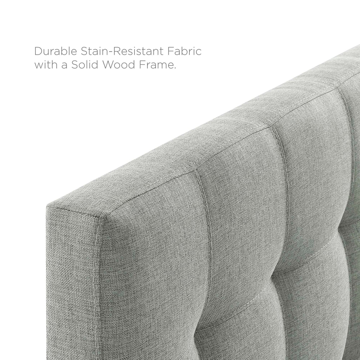 Lily Upholstered Fabric Queen Headboard by Furniture For America